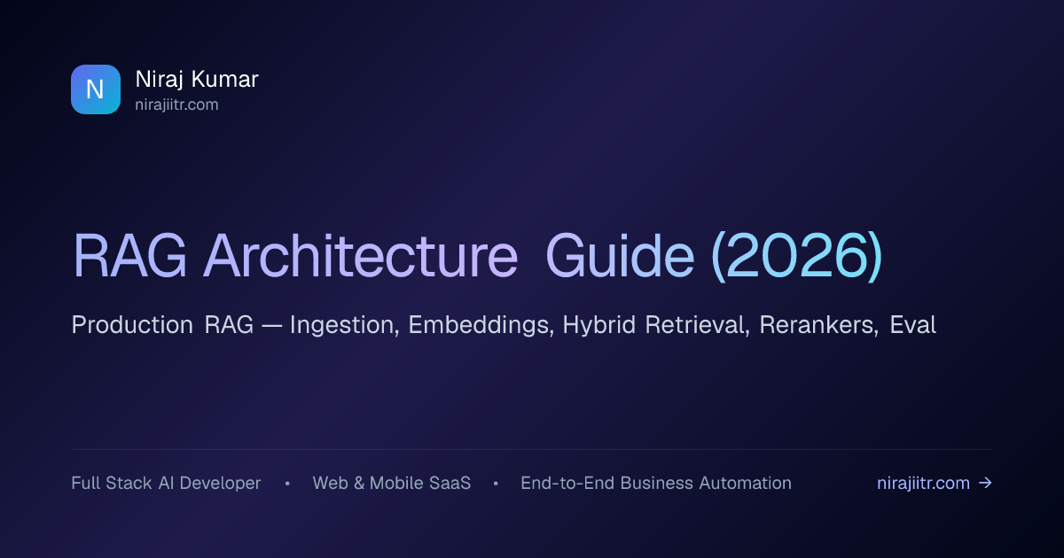 RAG Architecture Guide (2026): Build Production Retrieval-Augmented ...